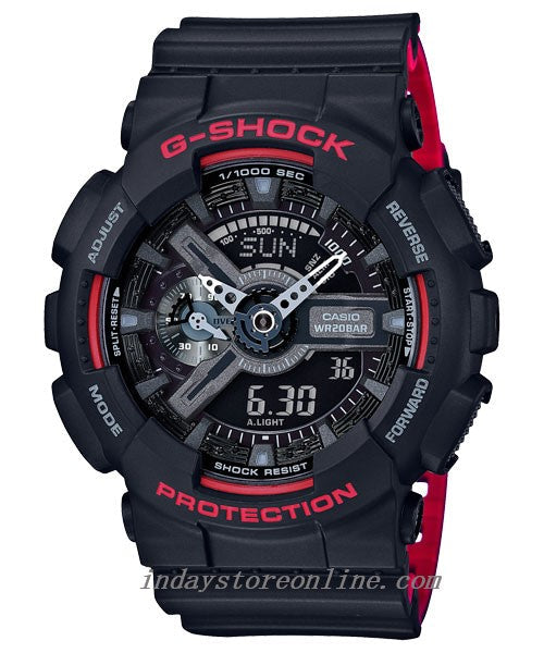 Casio G-Shock Men's Watch GA-110HR-1A Analog-Digital GA-110 Series Sporty Watch Black & Red Series